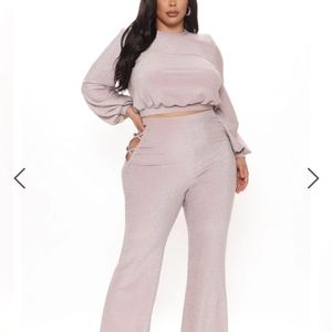 plus size two piece flare leg pants set